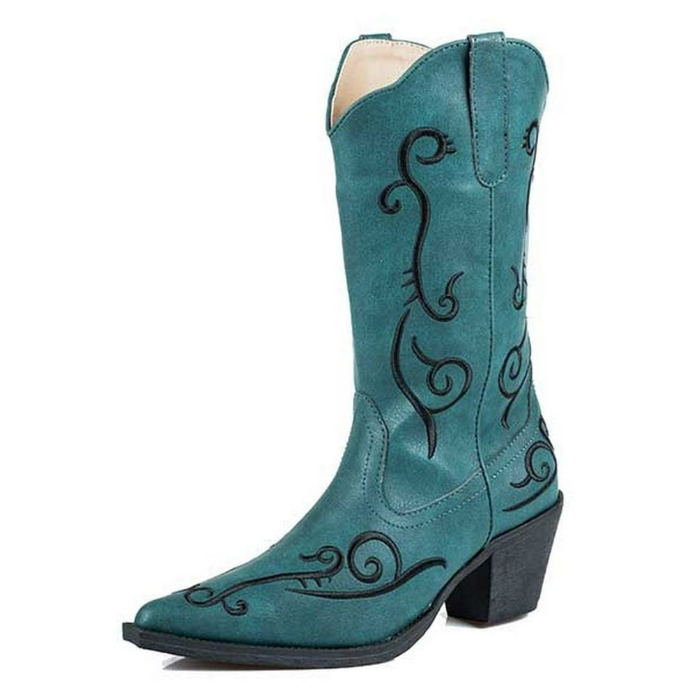 blue western boot