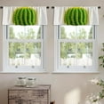 thumbnail image 2 of LALILO Kitchen Curtain Valance Cactus Room Classic Rod Pocket Window Curtain 52"x 18" Set of 2, 2 of 7