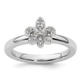 thumbnail image 2 of Auriga Fine Jewelry 925 Sterling Silver Fleur De Lis Diamond Ring for Women Size 7, 2 of 6
