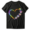 thumbnail image 5 of Ashosteey Women Summer Tshirt Rainbow Heart Graphic Tee Rainbow Puppy Footprints Print Tops Cute Funny Graphic Shirts Short Sleeve Round Neck Pullover 2024, 5 of 6