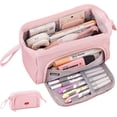 thumbnail image 1 of Estuche escolar para lápices de gran capacidad con asa, estuche para lápices, suministros escolares para niñas, papelería, bolsa de maquillaje, organizador de escritorio para niños y estudiantes, 1 of 4