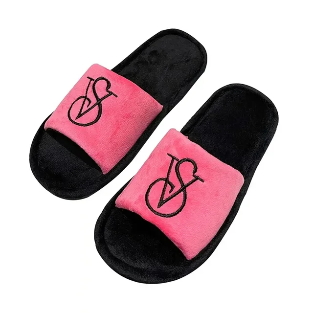 Zapatillas de mujer a la moda, zapatos de algodón para el hogar, suela suave y cálida de felpa, toboganes de suelo para interiores, zapatos peludos de invierno para mujer, zapatillas para parejas