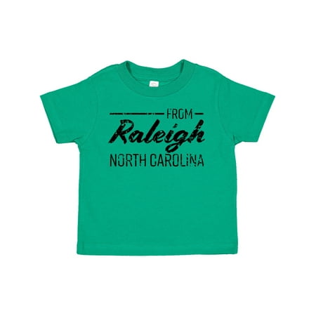 

Inktastic From Raleigh North Carolina in Black Distressed Text Gift Toddler Boy or Toddler Girl T-Shirt