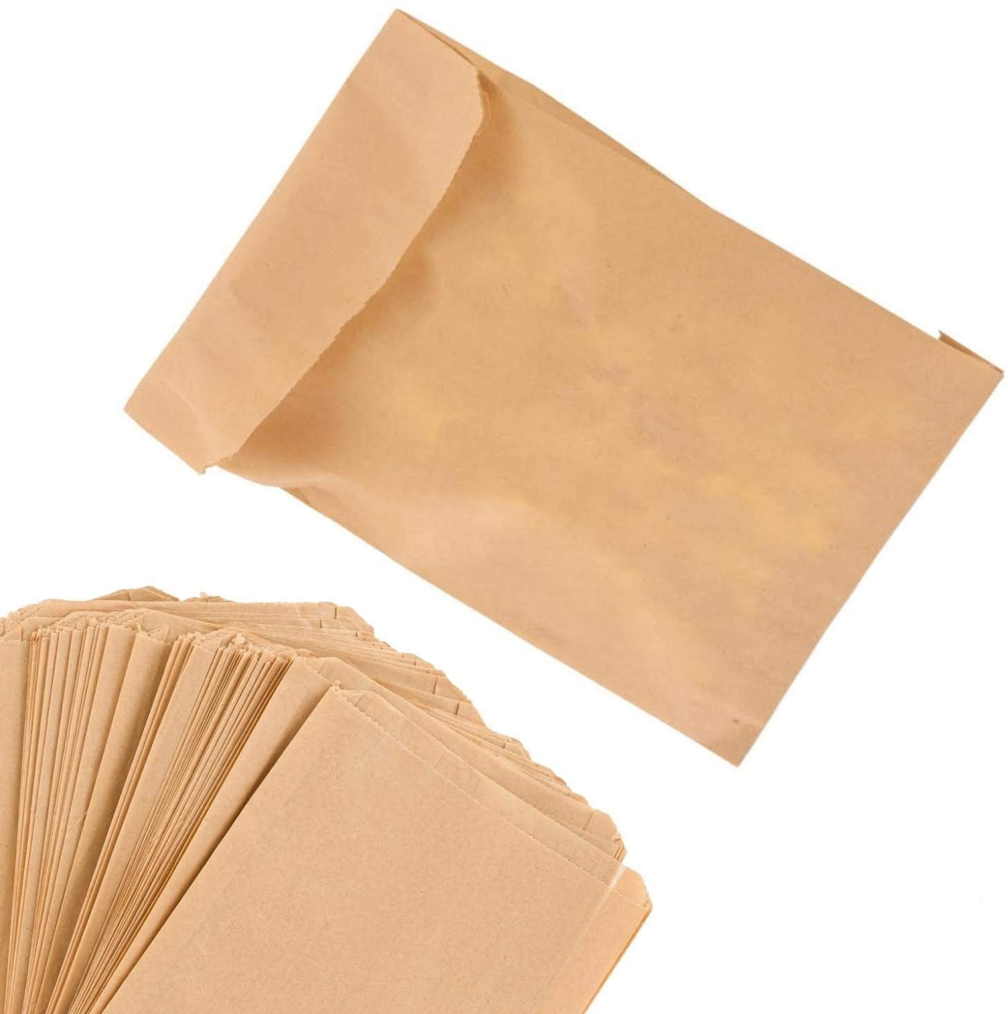 PAPER FOOD BAGS WITH CELLOPHANE BROWN KRAFT BREAD SANDWICH BAKERY LUNCH PACKING 