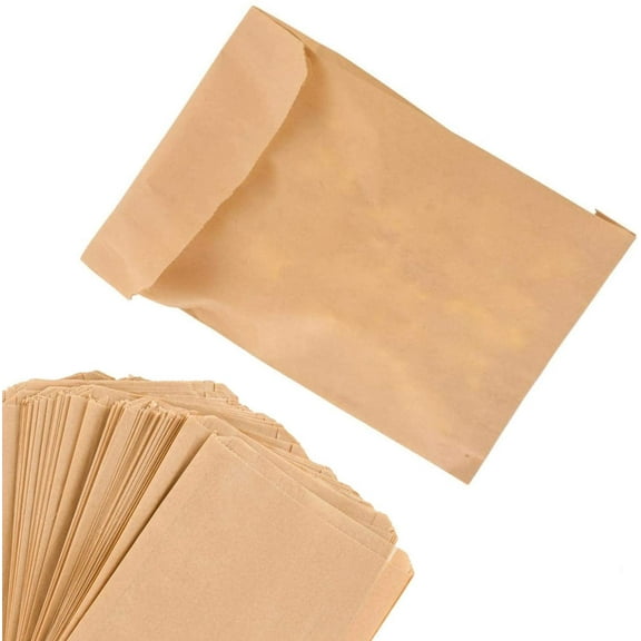 Stock Your Home Kraft Brown Wax Paper 8x6 Sandwich Bags (200 Pack)