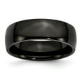 thumbnail image 1 of Stainless Steel 7mm Black IP-plated Plain Classic Wedding Band Ring Size 11.5, 1 of 7
