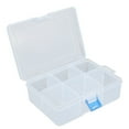 thumbnail image 3 of Caja de piezas transparente de 3 piezas, organizador de herramientas de hardware con rejilla extraíble y separada, estuche de almacenamiento de PP con 6 rejillas, 3 of 14