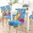thumbnail image 5 of RYLABLUE Flamingos Pattern Stretch Chair Cover Protector Seat Slipcover for Dining Room Hotel Wedding Party Set of 6, 5 of 5