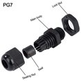 thumbnail image 3 of 50 Conectores de Cable PG7 para Cables de Iluminación Exterior 3.5 a 6.5mm Negro, 3 of 5