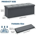 thumbnail image 6 of Lusimo 43" Storage Ottoman Bench with Divider, Multifunctional Foot Stool, Toy Chest & Shoe Bench for Bedroom, Living Room, and Entryway, Foldable Storage Chest with Seating, Gray, 6 of 11