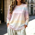 thumbnail image 2 of IMENGL Women Long Sleeve Shirts Basic Tie Dye Sweat Neck Pullover Casual Loose Long Sleeve Top for Womens,M-XXXXL, 2 of 5
