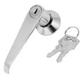 thumbnail image 1 of Unique Bargains Cabinet Door 3.5' Length Shaft L Shaped Handle Metal Keyed Lock Silver Tone 2pcs, 1 of 3