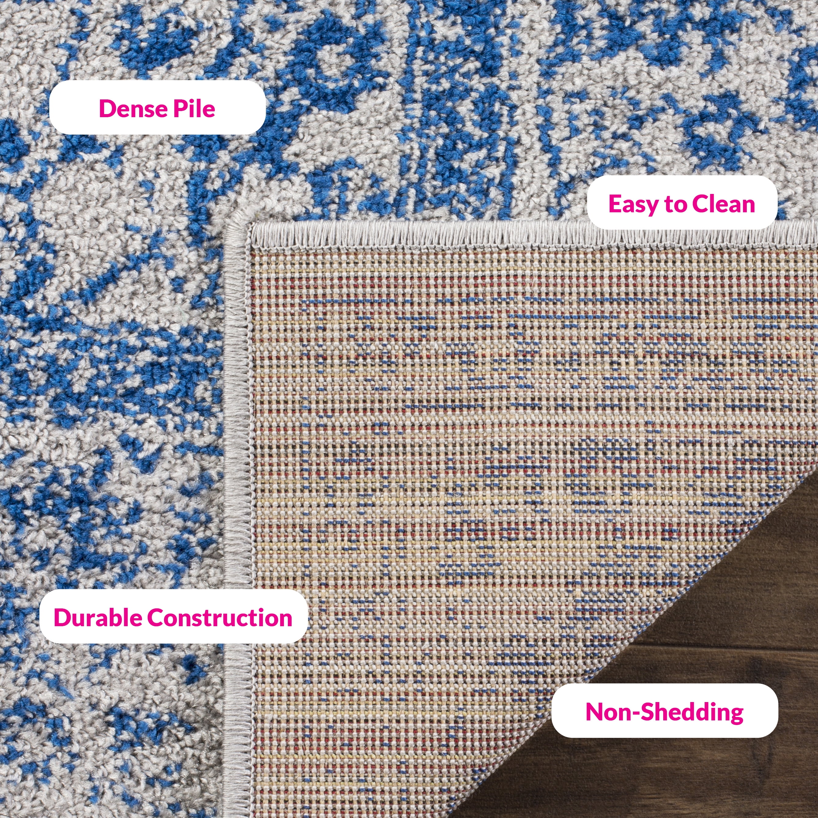 SAFAVIEH Adirondack Wyatt Traditional Distressed Area Rug, Grey/Blue, 5'1" x 7'6" - Transitional Modern Design, Grey & Blue, Ideal for Living Room, Bedroom, Dining Space
