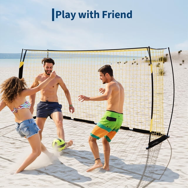 Kojooin 3-in-1 Soccer Rebounder Net and Goal, Dual-Function Football Trainer with Fast Rebound Net and Heavy Duty Steel Frame