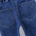 thumbnail image 5 of Hpapadks Girls Pants Toddler Soft Cute Bowknot Breathable Elastic Waist Flared Denim Trousers Toddler Pants White 18-24 Months, 5 of 7