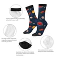 thumbnail image 3 of Hirioo Space Cartoon Pattern Adult Middle Tube Socks Breathable Sock Non-Pilling,Contrasting Color Design, 3 of 6