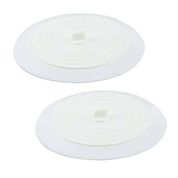LC LICTOP 2Pcs Tub Stopper Bathtub Stopper Flat Suction Drain Cover for Kitchen and Bathroom White 6"