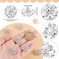 thumbnail image 2 of 6Pcs 1-Hole Brass Rhinestone Shank Button Flower 19x7.5mm Hole: 1.4mm, 2 of 7