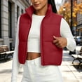 thumbnail image 3 of Vixolx Women Cropped Puffer Vest Zip Up Stand Collar Quilted Sleeveless Jacket Lightweight Fall Winter Casual Outerwear, 3 of 8
