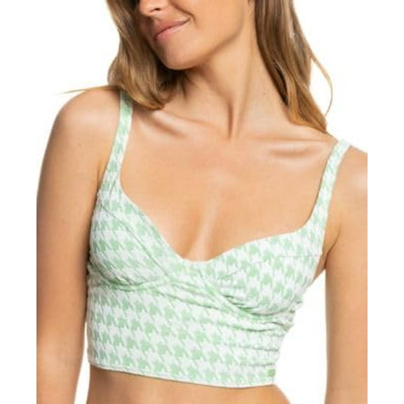 Roxy Juniors Check It Bikini Top Check It L, Med Green