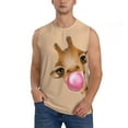 thumbnail image 2 of Picia Funny Giraffe Blowing Bubble mens Cotton Tank Undershirts , Moisture-wicking Ribbed Tanks, Lightweight Cotton Tank Undershirts-3X-Large, 2 of 8