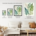thumbnail image 3 of Elegant Fern Fronds Foliage Linocut Artwork Green Teal Pink Bright Botanical Nature Unframed Wall Art Print Poster Home Decor Premium, 3 of 5