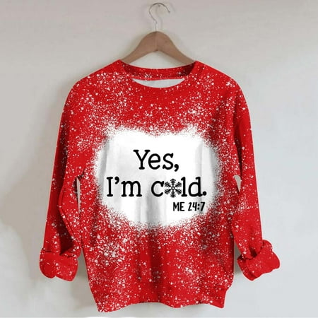 

Njoeus Womens Plus Size Tops Dressy Casual Plus Size Womens Tops Dressy Fashion Woman Round Neck Long Sleeve T-Shirt Autumn Printing Loose Blouse Top