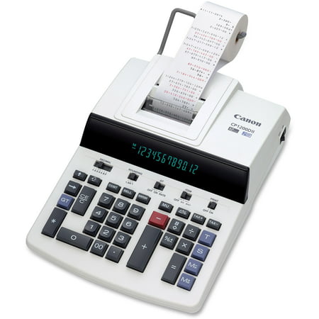 Canon CP1200DII 12-Digit Commercial Desktop Printing Calculator, BK/RD Print,