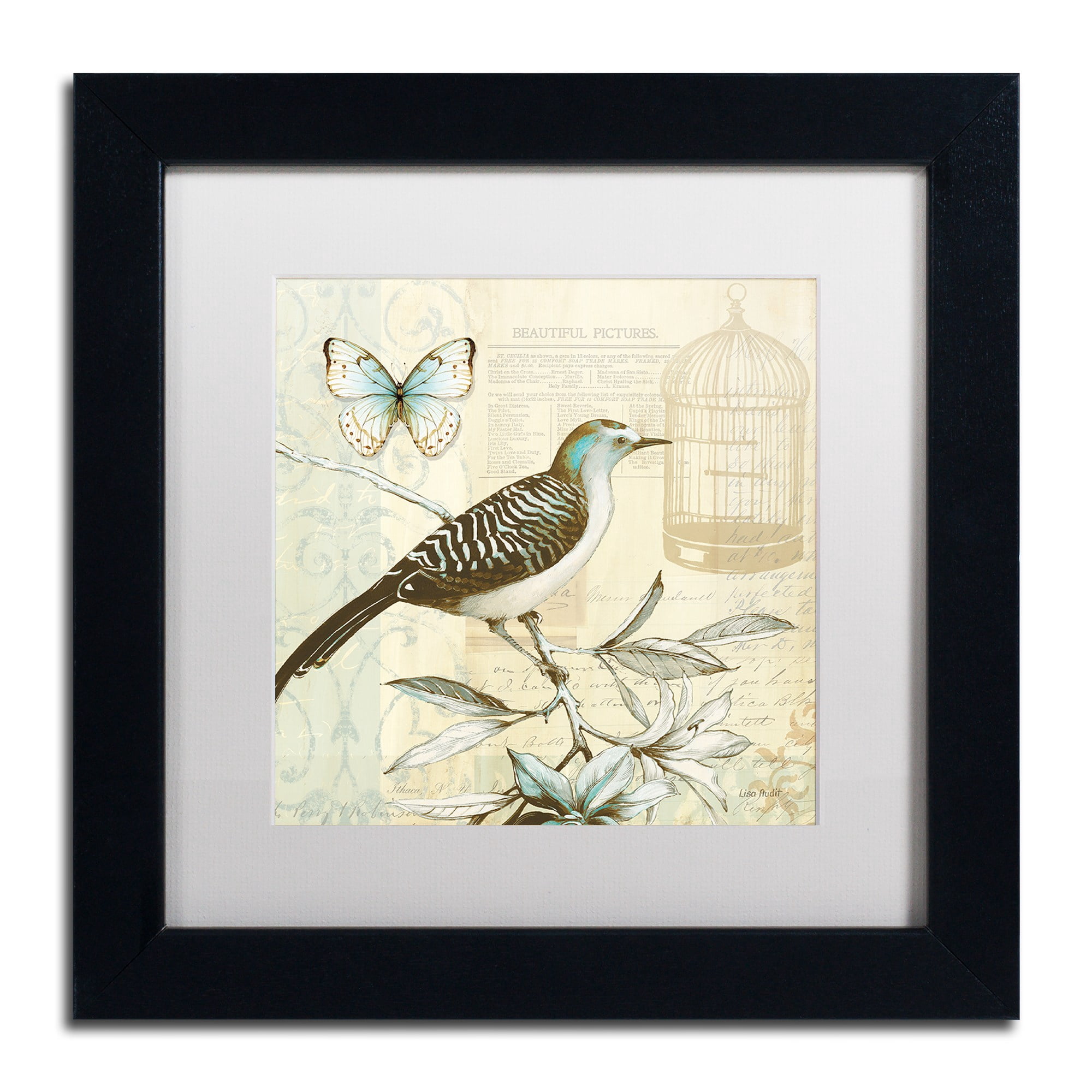 Trademark Fine Art "Freedom I" Canvas Art by Lisa Audit, White Matte, Black Frame