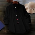 thumbnail image 4 of Camisa Informal de Moda para Mujer, con Botones, Cuello , Blusas Holgadas y Regulares, Blusas de Otoño Negro L, 4 of 7