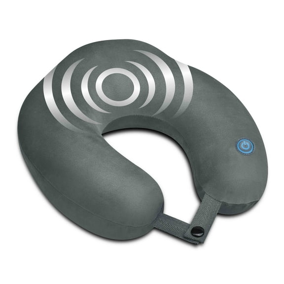 Health Touch Memory Foam Neck Massager, Ultra Soft, U-Shaped Pillow - Gray