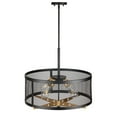 thumbnail image 3 of Takoma 4-Light Black and Soft Gold Wire Mesh Industrial Drum Pendant with Metal Mesh Shade - Black and Soft Gold, 3 of 5