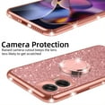 thumbnail image 5 of for Motorola Moto G Stylus 5G 2024 Phone Case with Ring Stand Lanyard Strap, Cute Glitter Girly Women Protection Shockproof 2-Layer Protective Cover - Rose Gold, 5 of 7