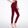 thumbnail image 4 of Ydojg Womens Leggings Fashion Solid Velvet Thermal Long Pants High Waist Sports Leggings Red, 4 of 4