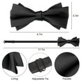 thumbnail image 7 of TSV Mens Black Bow Tie, Matte Satin Silk Adjustable Solid Pre-tied Bow Ties for Men with Gift Box, 7 of 7