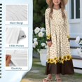 thumbnail image 6 of DISNIMO Sunflower Cow Print Girls Long Sleeve Dresses Size 13-14 Long Sleeve Dress for Kids Cute Dresses for Middle School Dance Girls Long Sleeve Swing Dress with Pockets Soft Midi Dress, 6 of 7