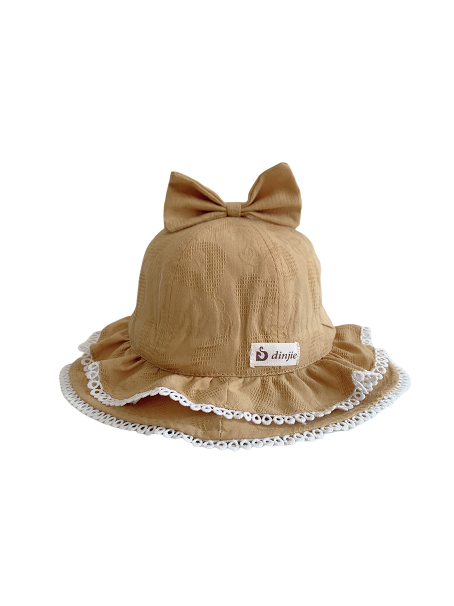 Baby Kids Girls Summer Sun Hat Cute Bow Knot Striped Beach Hat Wide Brim Bucket