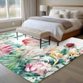 thumbnail image 5 of Area Rug 60×96in, Pink Flaming Birds Floor Carpet Living Room Rug, Tropical Flowers Barbecue Leafs Non-Slip Welcome Mat Indoor Rugs for Bedroom Dining Room, 5 of 9