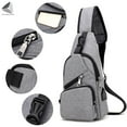 thumbnail image 6 of PULLIMORE Crossbody Sling Bag For Women Men - Chest Shoulder Bags with USB Charging for Outdoor Travel Hiking(Gray), 6 of 7