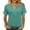Army Green, variant on Womens Notch V Neck Casual Shirts Short Sleeve Regular Fitted Homewear Basic Tops for Women Solid Color