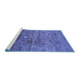 thumbnail image 2 of Ahgly Company Machine Washable Indoor Round Oriental Blue Industrial Area Rugs, 3' Round, 2 of 4