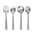 thumbnail image 1 of Mainstays Stainless Steel 4-Piece Kitchen Utensil Set, Spatula, Slotted Spoon, Ladle and Pasta Spoon, 1 of 8