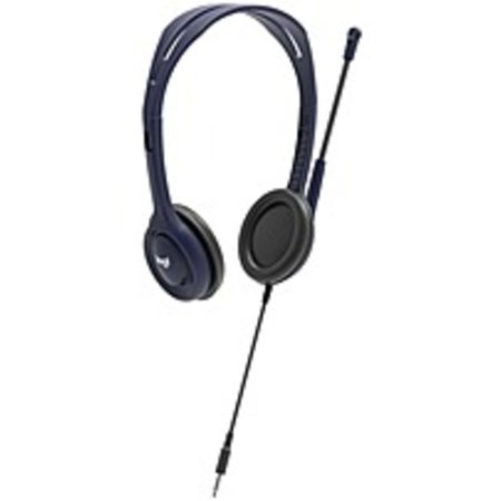 Refurbished Logitech Wired 3.5 mm Headset with Microphone - Stereo - Blue - Mini-phone - Wired - 70 Hz - 9 kHz - Over-the-head - Binaural - Supra-aural - 4.30 ft