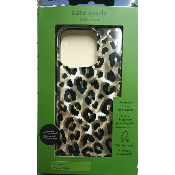 Kate Spade New York Apple iPhone 15 Pro Protective Case with MagSafe - City Leopard