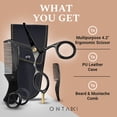 thumbnail image 4 of ONTAKI Beard & Mustache Scissors Rounded Tip Japanese Steel Grooming 4.2 inch Black, 4 of 10