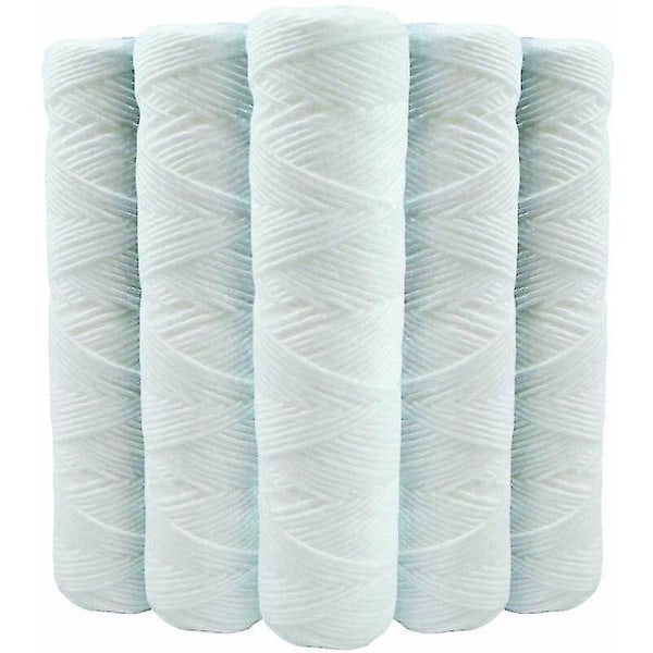 Set of 5 Spiral Water Filter Cartridges Anti-sediment 9 3/4 inch - 5 microns Compatible with 10 inch filters Made in France-cross null null null n...