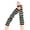 Black and light gray, variant on Soft Acrylic Striped Arm Warmers Oversleeve Half Finger Gloves For Winter Cycling Office Use