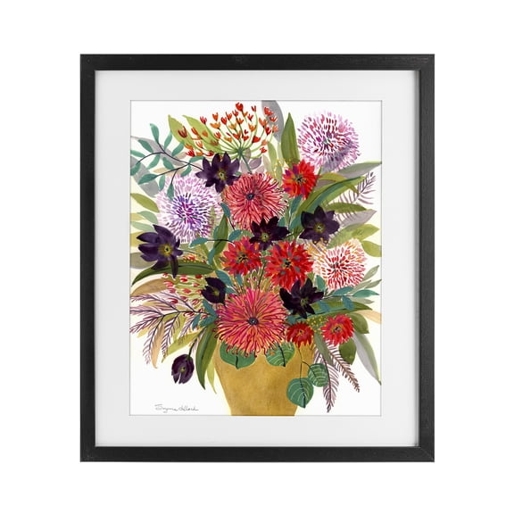 Stupell Industries Celebration Flower Bouquet Black Framed Print Under Glass, design by Suzanne Allard
