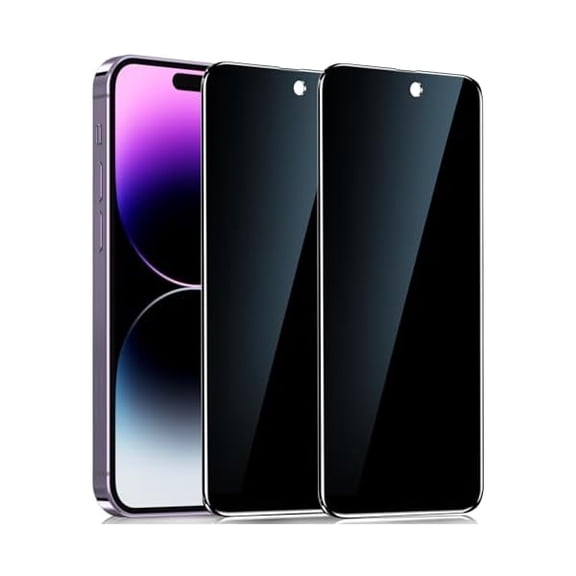 lulufa 2 Pack for iPhone 14 Pro Max Privacy Screen Protector, Upgrade Anti Spy Tempered Glass Privacy Screen for iPhone 14 Pro Max (6.7 Inch), Scratch Resistant Case Friendly