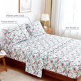 thumbnail image 3 of King Size Bed Sheets Set PC Soft Cooling Thread Count Microfiber Printed Sheet Deep Pocket Breathes Better Machine Washable Tropical Palm Tree Fronds Patterned Double, 3 of 7